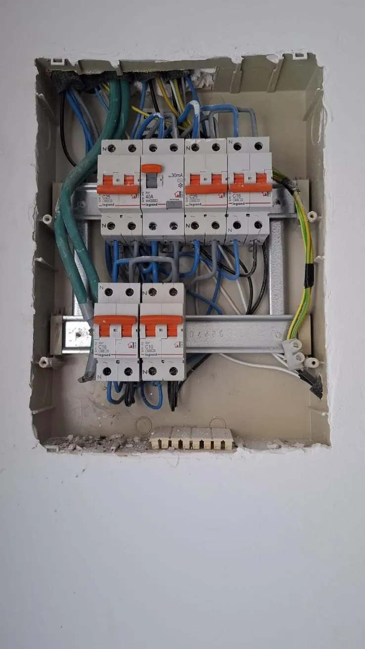 Cuadro eléctrico Legrand con diferencial de 40 A y magnetotérmicos C25, C16 y C10 montado en una vivienda de A Coruña